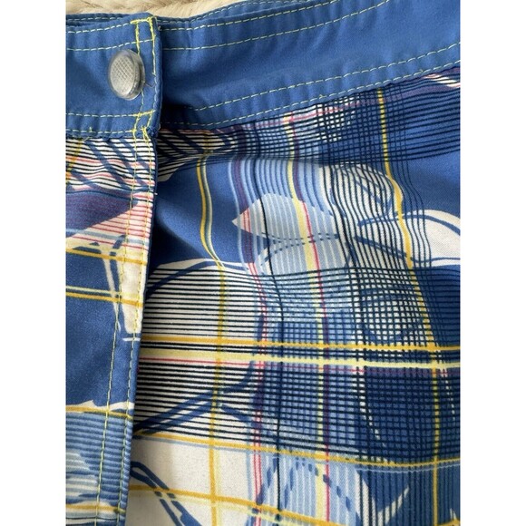 Raya Sun Reversible Wrap Skirt Blue Floral & Solid Blue Size XL Mini Golf Tennis - Picture 3 of 7